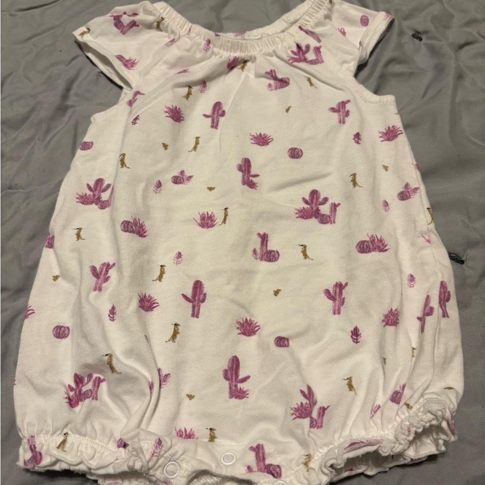 Burt's Bees Baby Romper with Pink Accents